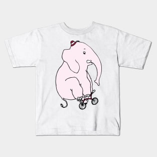 Elephant on a Bike Kids T-Shirt